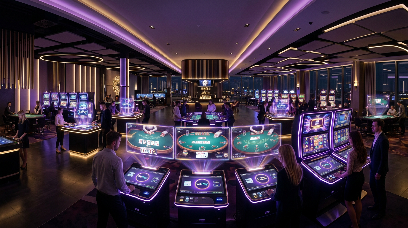 Moderní online casino prostředí s integrací platebních metod v CZK.
